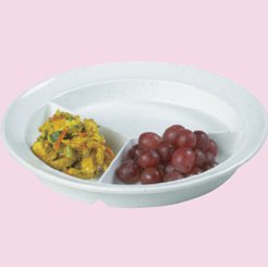 Picture of Partitioned Dish Sammons Preston Light Grey Fleck Reusable Melamine 8-1/4 Inch Diameter1480