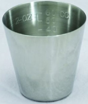 Picture of Graduated Medicine Cup 2 oz. Silver Stainless Steel ReusableGE-T2