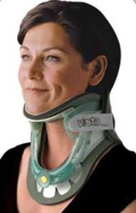 Picture of Rigid Cervical Collar with Replacement Pads Aspen® Vista® Preformed Adult One Size Fits Most Two-Piece / Trachea Opening Adjustable Height Adjustable Neck Circumference984002
