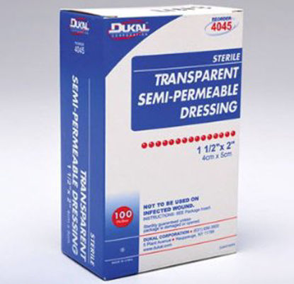 Picture of Transparent Film Dressing Dukal™ Octagon 1/2 X 2 Inch 2 Tab Delivery With Label Sterile4045