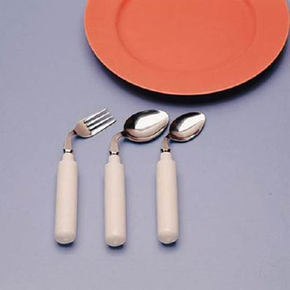 Picture of Teaspoon Comfort Grip Angled / Right Handed White Stainless SteelAA554633R