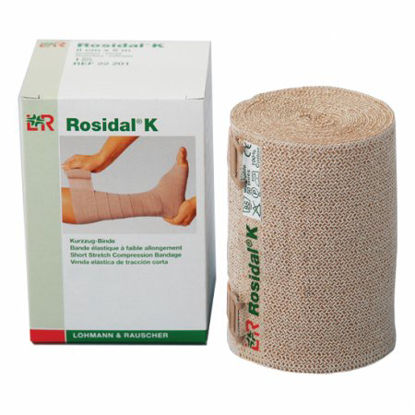 Picture of Compression Bandage Rosidal® K 1-1/2 Inch X 5-1/2 Yard High Compression Clip Detached Closure Tan NonSterile081515105