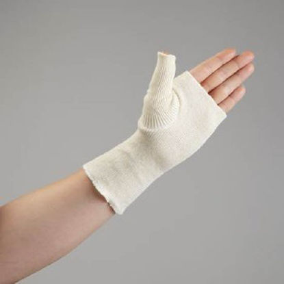 Picture of Splint Liner Rolyan® Size 1, 3 X 6 Inch, Thumb Spica, Ply Stockinette, Soft Cotton, Reusable, 10/PK7444