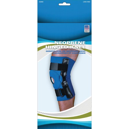 Picture of Knee Brace Sport-Aid™ Medium Pull-On / D-Ring / Hook and Loop Strap Closure 14 to 15 Inch Knee Circumference 12-1/2 Inch Length Left or Right KneeSA9063 BLU MD