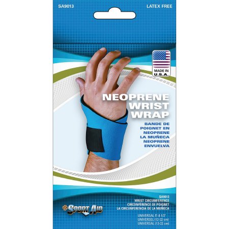 Picture of Wrist Support Wraparound Neoprene / Fabric Left or Right Hand Blue One Size Fits MostSA9013 BLU UN