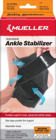 Picture of Ankle Support Mueller® Sport Care® One Size Fits Most Hook and Loop Strap Closure Male 4-1/2 to 13 / Female 6 to 14-1/2 Left or Right Foot6518