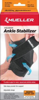 Picture of Ankle Support Mueller® Sport Care® One Size Fits Most Hook and Loop Strap Closure Male 4-1/2 to 13 / Female 6 to 14-1/2 Left or Right Foot6518