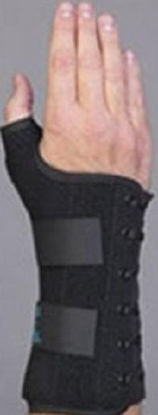 Picture of Wrist Brace Ryno Lacer® Aluminum / Polypropylene / Stockinette / Suede Left Hand Black X-Small223981