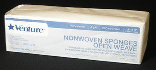Picture of Nonwoven Sponge Venture™ Nonwoven 4-Ply 3 X 3 Inch Square NonSterile260003