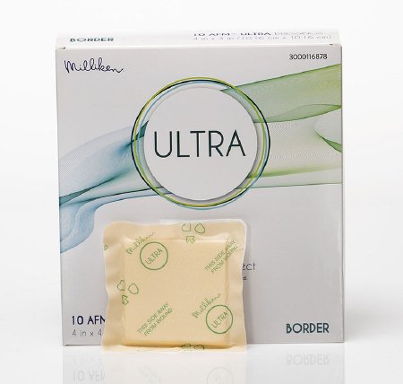 Picture of Silicone Foam Dressing ULTRA 4 X 4 Inch Square Silicone Adhesive with Border Sterile3000116878