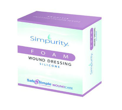 Picture of Silicone Foam Dressing Simpurity™ 2 X 2 Inch Square Adhesive without Border SterileSNS74502