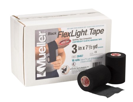 Picture of Athletic Tape Mueller® FlexLight™ Easy Tear Elastic Adhesive 3 Inch X 7-1/2 Yard Black NonSterile26457