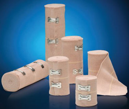 Picture of Elastic Bandage X-Econ™ 4 Inch X 5 Yard Standard Compression Single Hook and Loop Closure Beige NonSterile23599-34LF