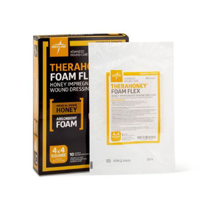 Picture of Impregnated Dressing TheraHoney 4 X 4 Inch Foam Medical Grade Honey SterileMNK1344
