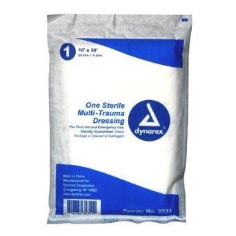 Picture of Trauma Dressing Dynarex® Nonwoven Fluff 10 X 30 Inch Rectangle Sterile3531