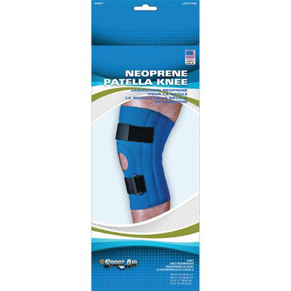Picture of Knee Sleeve Sport-Aid™ Medium Pull-On / D-Ring / Hook and Loop Strap Closure 14 to 15 Inch Knee Circumference 12-1/2 Inch Length Left or Right KneeSA9067 BLU MD