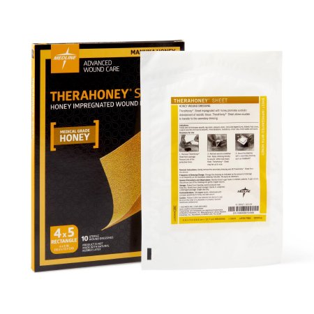 Picture of Impregnated Dressing TheraHoney™ 4 X 5 Inch Honey-impregnated Sheet Manuka Honey SterileMNK0077