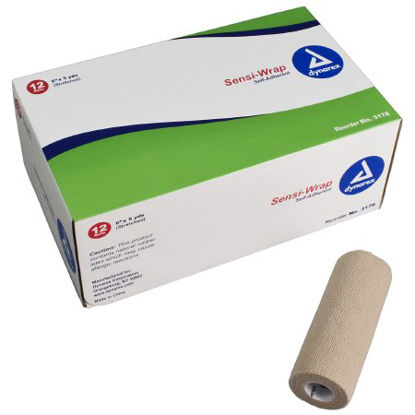 Picture of Cohesive Bandage Sensi-Wrap 6 Inch X 5 Yard Standard Compression Self-adherent Closure Tan NonSterile3176