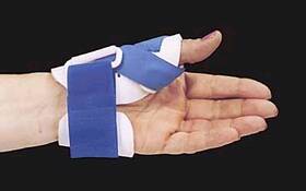 Picture of Thumb Splint Freedom® Large Hook and Loop Closure Left or Right Hand Blue / White5924