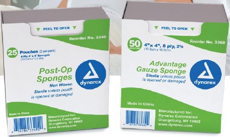 Picture of Nonwoven Sponge Nonwoven 4-Ply 4 X 4 Inch Square Sterile3349