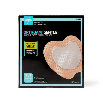 Picture of Silicone Foam Dressing Optifoam® Gentle 7 X 7 Inch Square Silicone Adhesive with Border SterileMSC2377EP