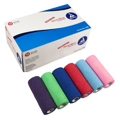 Picture of Cohesive Bandage Sensi-Wrap 6 Inch X 5 Yard Standard Compression Self-adherent Closure Red / Green / Purple / Dark Blue / Pink / Light Blue NonSterile3186