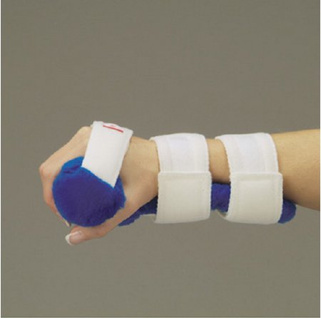 Picture of Resting Hand Splint Pucci® Air Inflatable Fleece Right Hand Blue / White One Size Fits Most413R