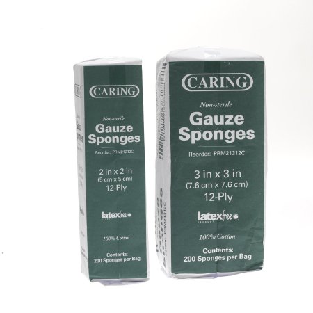 Picture of Gauze Sponge Caring® Cotton 8-Ply 2 X 2 Inch Square NonSterilePRM21208C