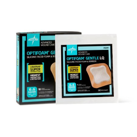 Picture of Silicone Foam Dressing Optifoam® Gentle 7 X 7 Inch Square Silicone Adhesive with Border SterileMSC2366EP