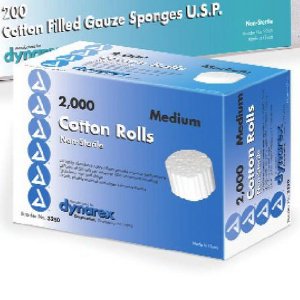 Picture of Cotton Dental Roll Dynarex® Cotton 3/8 X 1/5 Inch Roll Shape NonSterile3250