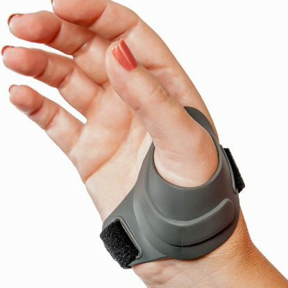 Picture of Thumb Brace CMCcare Thumb Brace Adult Small D-Ring / Hook and Loop Strap Closure Left or Right Hand Black / GrayP2014-L2