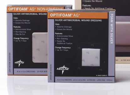 Picture of Silver Foam Dressing Optifoam® Ag+ 4 X 4 Inch Square SterileMSC9604EP