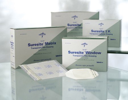 Picture of Transparent Film Dressing Suresite™ I.V. Rectangle 2 X 3 Inch With Label SterileMSC2002