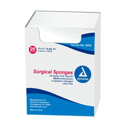 Picture of Gauze Sponge Dynarex® Gauze 12-Ply 3 X 3 Inch Square Sterile3333