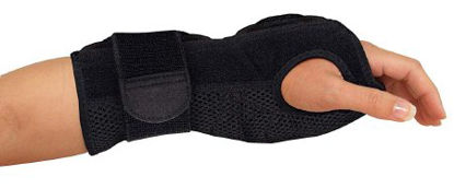 Picture of Night Wrist Brace Mueller® Fabric / Metal Left or Right Hand Black One Size Fits Most6772