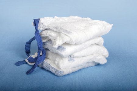 Picture of Surgical Laparotomy Sponge X-Ray Detectable Cotton 18 X 18 Inch 5 Count Pack SterileMDS251518LF