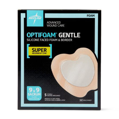 Picture of Silicone Foam Dressing Optifoam® Gentle 9 X 9 Inch Sacral Adhesive with Border SterileMSC2199EP