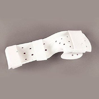 Picture of Functional Position Hand Splint with Strapping Rolyan® Preformed / Perforated Thermoplastic Right Hand White MediumA31222