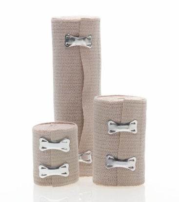 Picture of Compression Bandage Soft Wrap® 4 Inch X 5 Yard Standard Compression Clip Detached Closure Beige SterileDYNJ05131