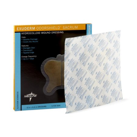 Picture of Hydrocolloid Dressing Exuderm OdorShield™ 6-2/5 X 6-1/2 Inch Sacral SterileMSC5575
