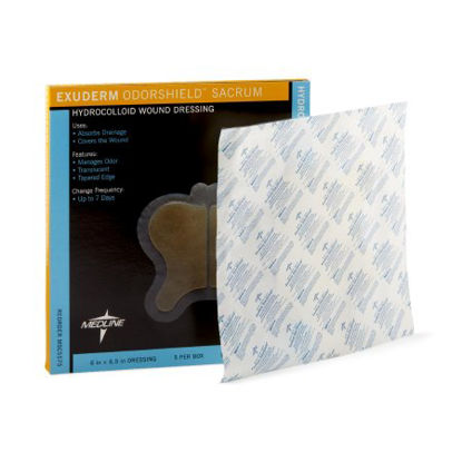 Picture of Hydrocolloid Dressing Exuderm OdorShield™ 6-2/5 X 6-1/2 Inch Sacral SterileMSC5575