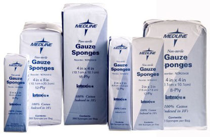 Picture of Gauze Sponge Cotton 16-Ply 4 X 4 Inch Square NonSterileNON25416