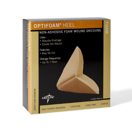 Picture of Foam Dressing Optifoam® 2 X 4 X 5 Inch Heel Cup Style Non-Adhesive without Border SterileMSC1200EP