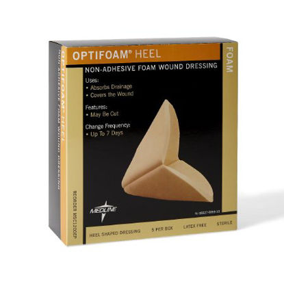 Picture of Foam Dressing Optifoam® 2 X 4 X 5 Inch Heel Cup Style Non-Adhesive without Border SterileMSC1200EP