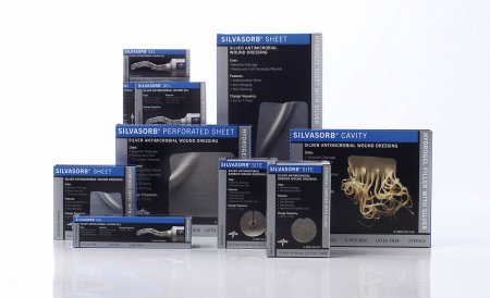 Picture of Silver Dressing Silvasorb® Sheet 4-1/4 X 4-1/4 Inch Square SterileMSC9344EP