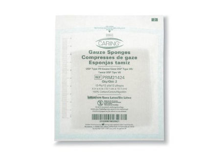 Picture of Gauze Sponge Caring® Mesh Gauze 12-Ply 4 X 4 Inch Square SterilePRM21424