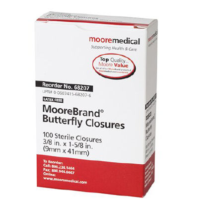 Picture of Adhesive Strip McKesson 3/8 X 1-5/8 Inch Plastic Butterfly Sheer SterileMOO6418