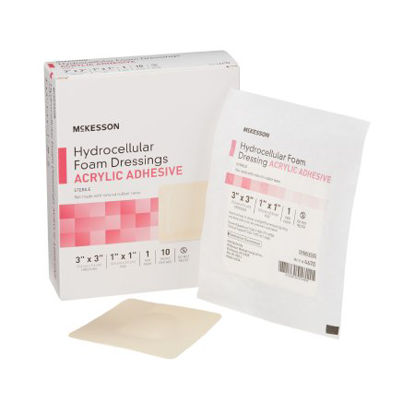 Picture of Foam Dressing McKesson 3 X 3 Inch Square Acrylic Adhesive with Border Sterile4670