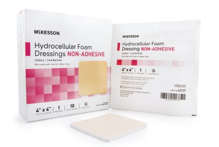 Picture of Foam Dressing McKesson 4 X 4 Inch Square Non-Adhesive without Border Sterile4737