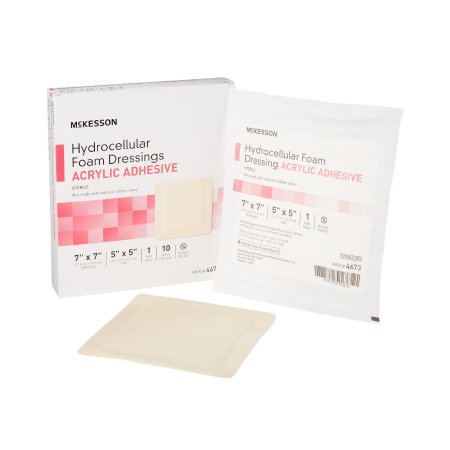 Picture of Foam Dressing McKesson 7 X 7 Inch Square Acrylic Adhesive with Border Sterile4673